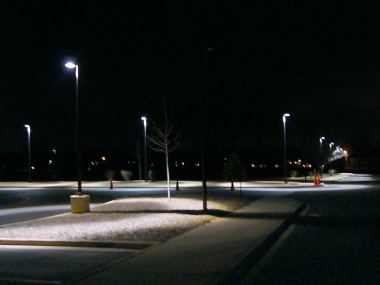 Modern shielded lights allow the eye to see the area clearly.